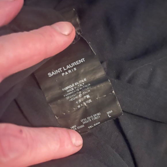 Saint Laurent Black Pocket T-shirt with Logo Size Large - Picture 6 of 6
